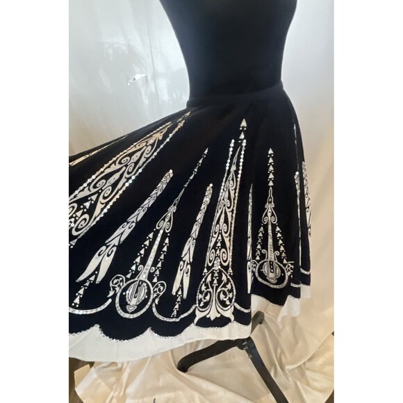 Full swing Midi cotton skirt boho cottagecore sequin Black and white Fairy Sz 4 - Picture 2 of 7